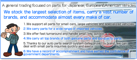 A general trading focused on parts for Japanese, European&American vehicles